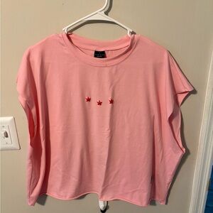 Pink T-Shirt with Red Star Accents